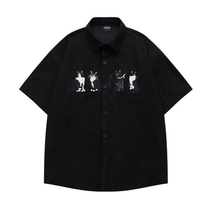 YAVIORA Cat Embroidered Shirt