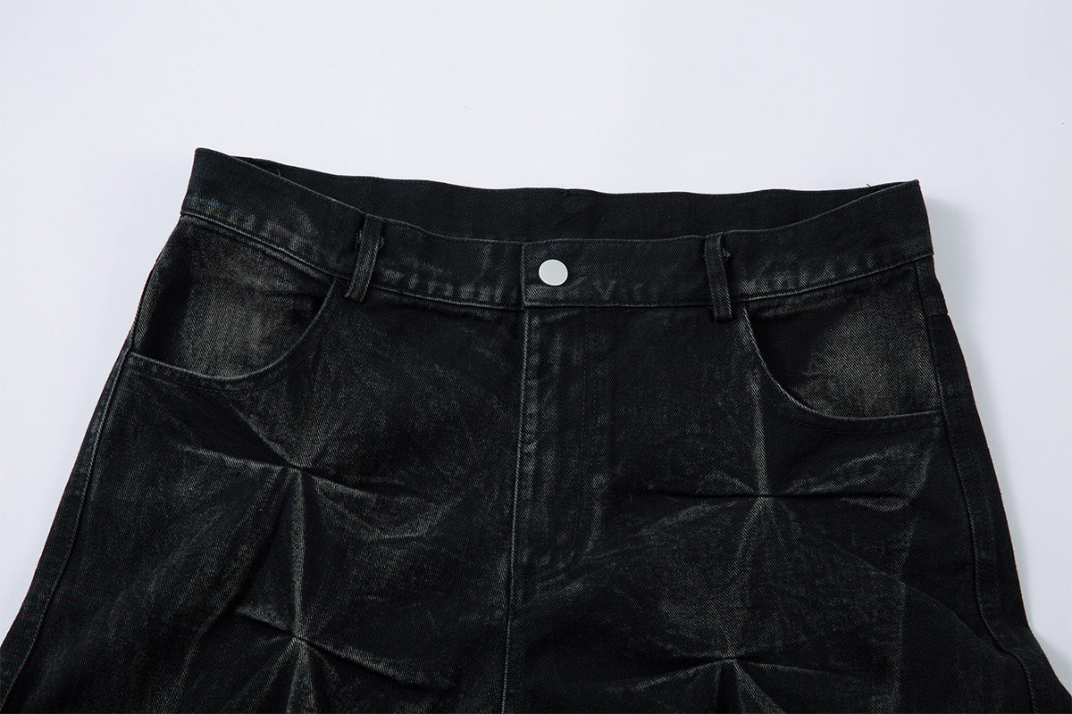 YAVIORA Weite Faltenjeans