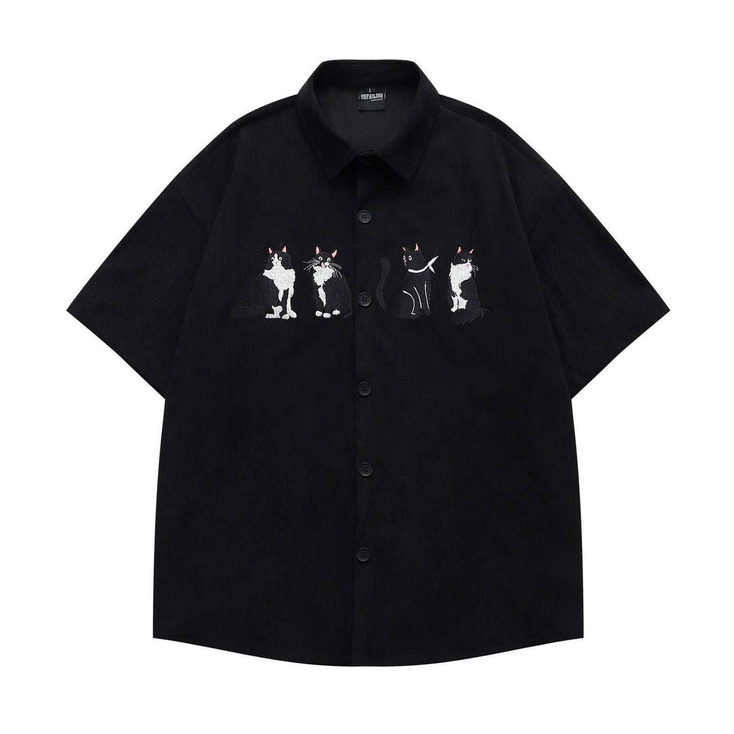 YAVIORA Cat Embroidered Shirt