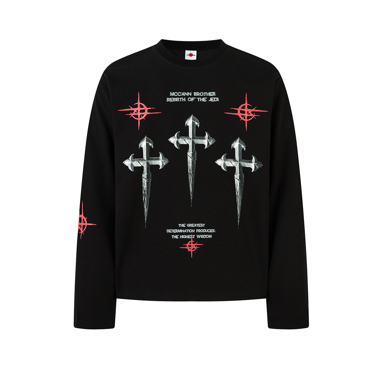 YAVIORA Dark Aesthetic Long-Sleeve Cross T-Shirt
