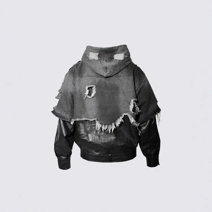 YAVIORA Kapuzenpullover aus Used-Denim