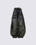 YAVIORA Distressed Wasteland Chain Detail Pants