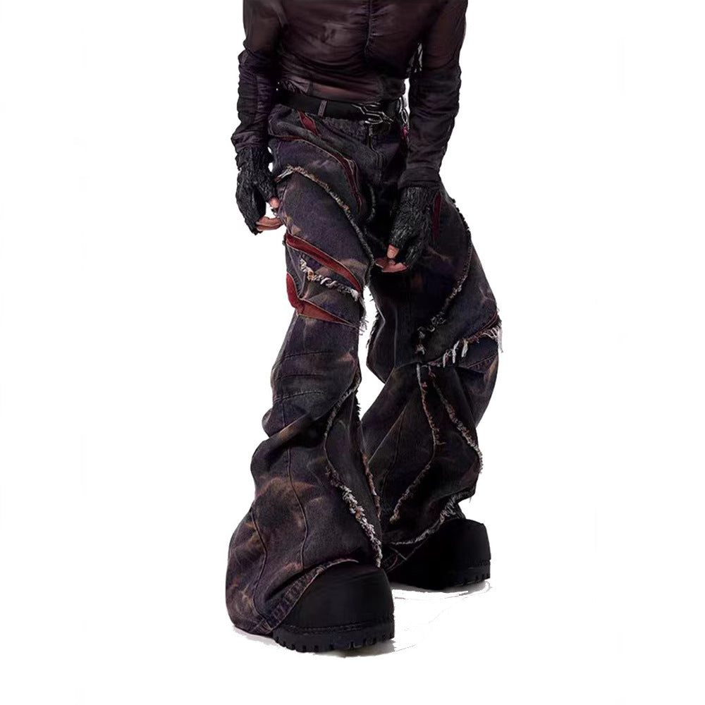 YAVIORA Snowflake Patchwork-Jeans