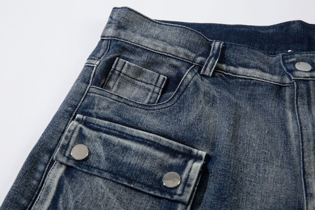YAVIORA Multi-Pocket Workwear Denim Jeans