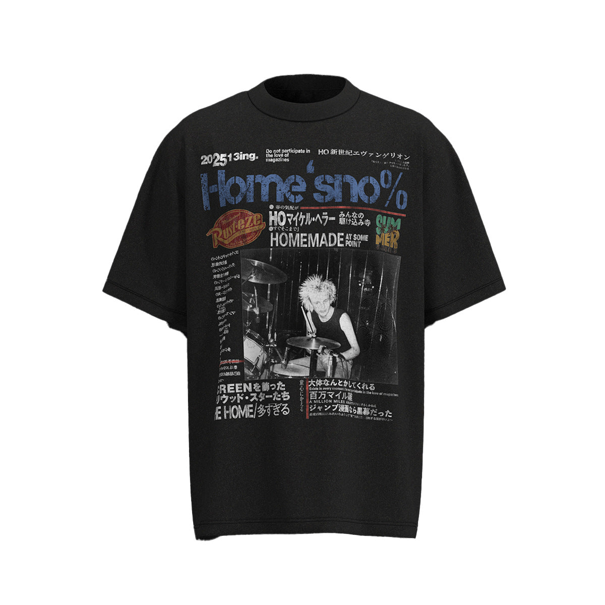 YAVIORA Hip-Hop & Rock Graphic T-Shirt