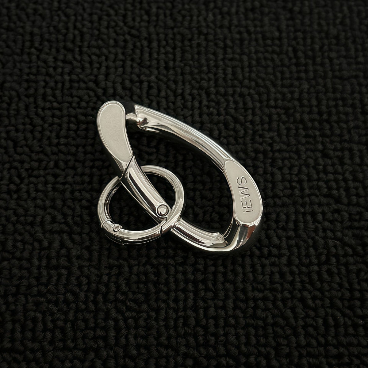 Oval Spring Snap Hook Keychain Ring Silver Metal