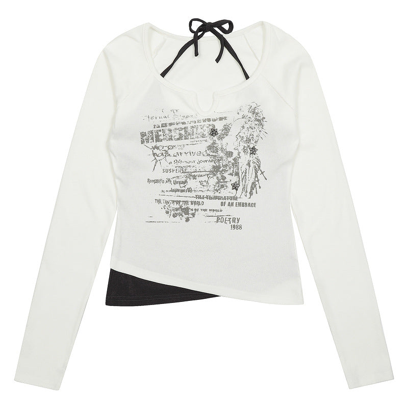 YAVIORA Halter Neck Layered Tee