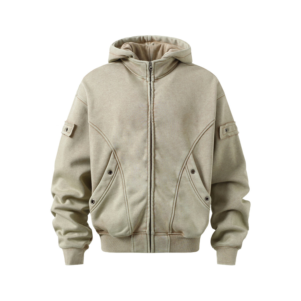 YAVIORA Wasteland Washed Zip-Up Sweatshirt