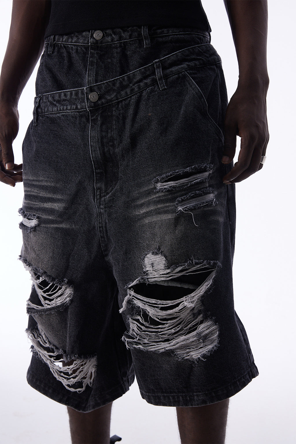 YAVIORA Ripped and Distressed Denim Shorts