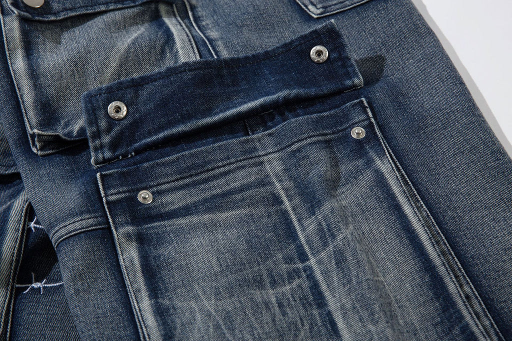 YAVIORA Multi-Pocket Workwear Denim Jeans
