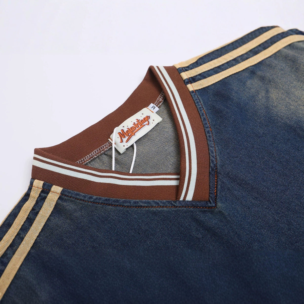 YAVIORA Towel Embroidered Denim Tee