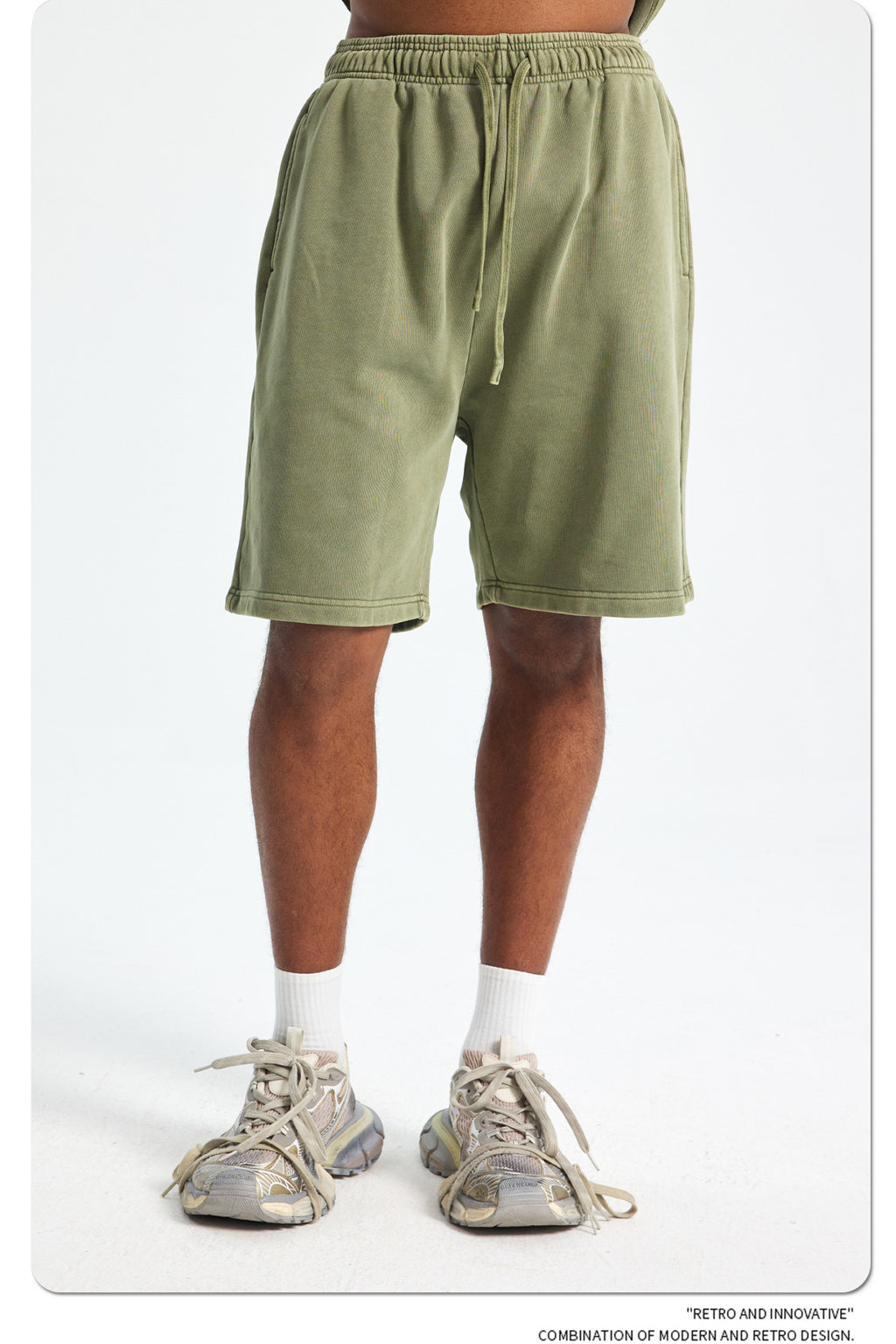 Yaviora Retro Terry Cotton Sports Shorts for Men