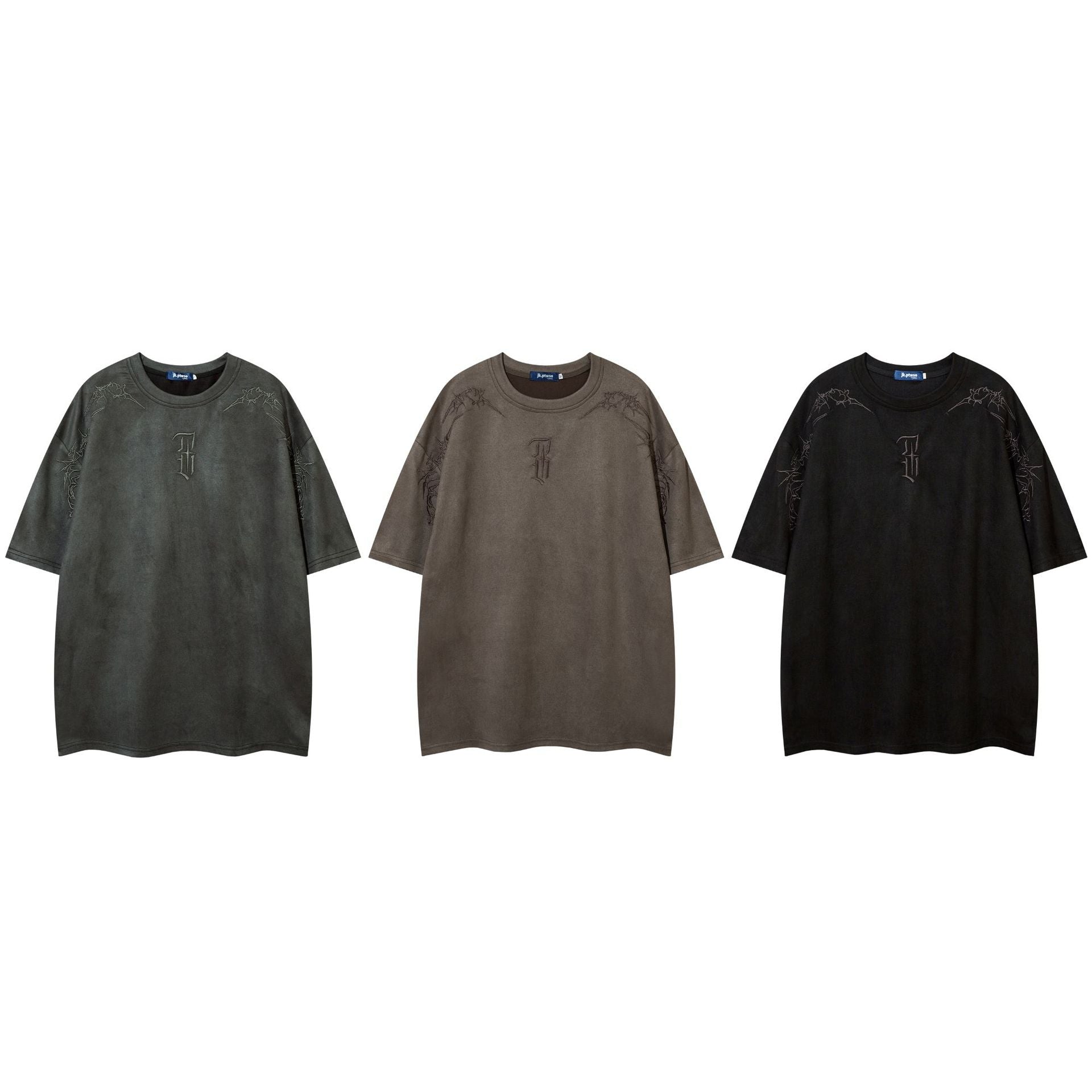 YAVIORA Besticktes Wildleder-T-Shirt