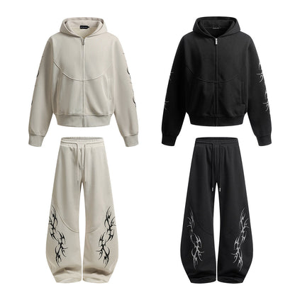Sweat à capuche zippé Hip-Hop YAVIORA