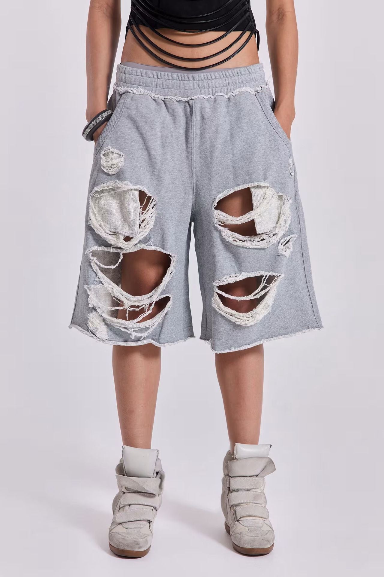 Y2K Hip-Hop Style Washed, Distressed, and Printed Jeans