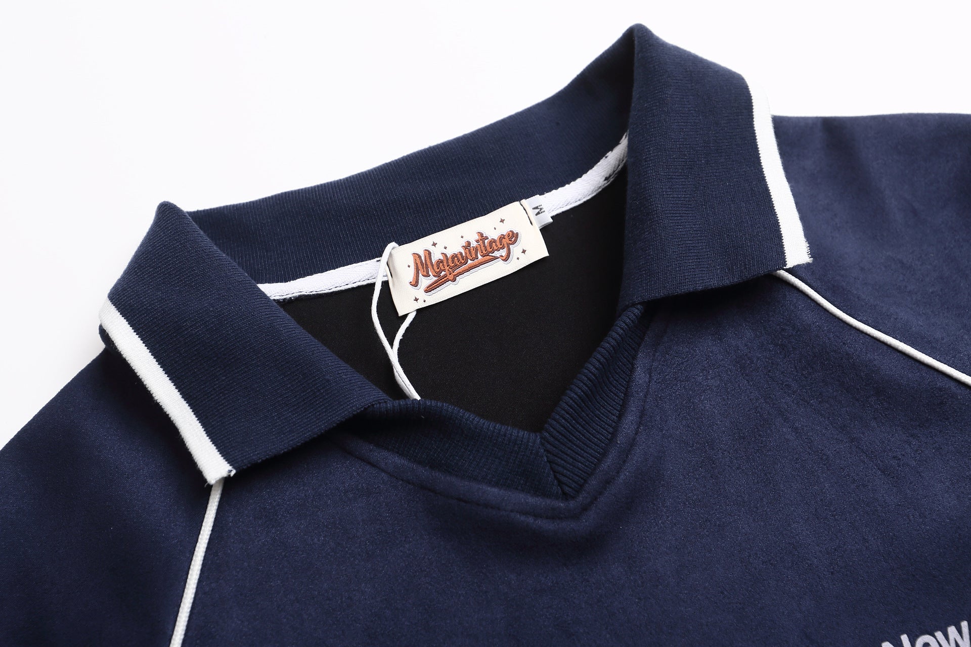YAVIORA Letter Print Polo Sweatshirt
