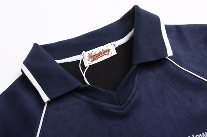 YAVIORA Polo-Sweatshirt mit Buchstaben-Print
