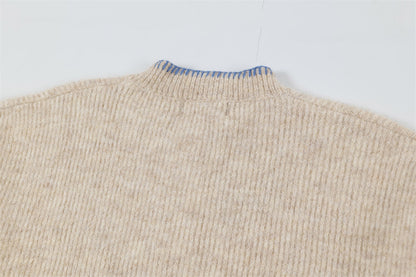 YAVIORA Contrast Stitch Sweater