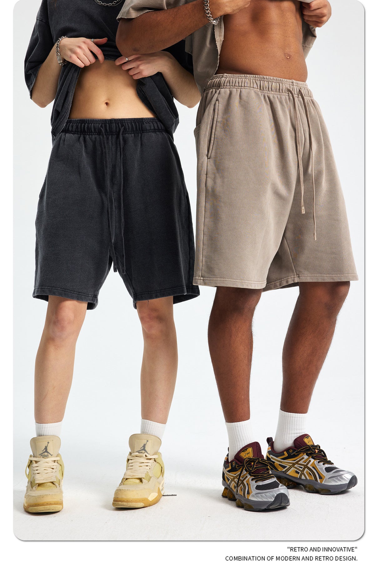 Yaviora Retro Terry Cotton Sports Shorts for Men