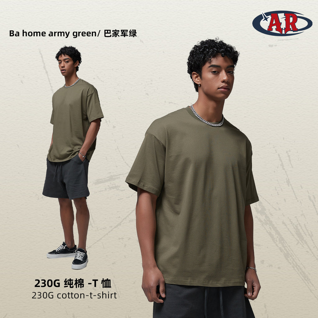 Yaviora 230G Double Yarn Pure Cotton Short-Sleeve T-Shirt