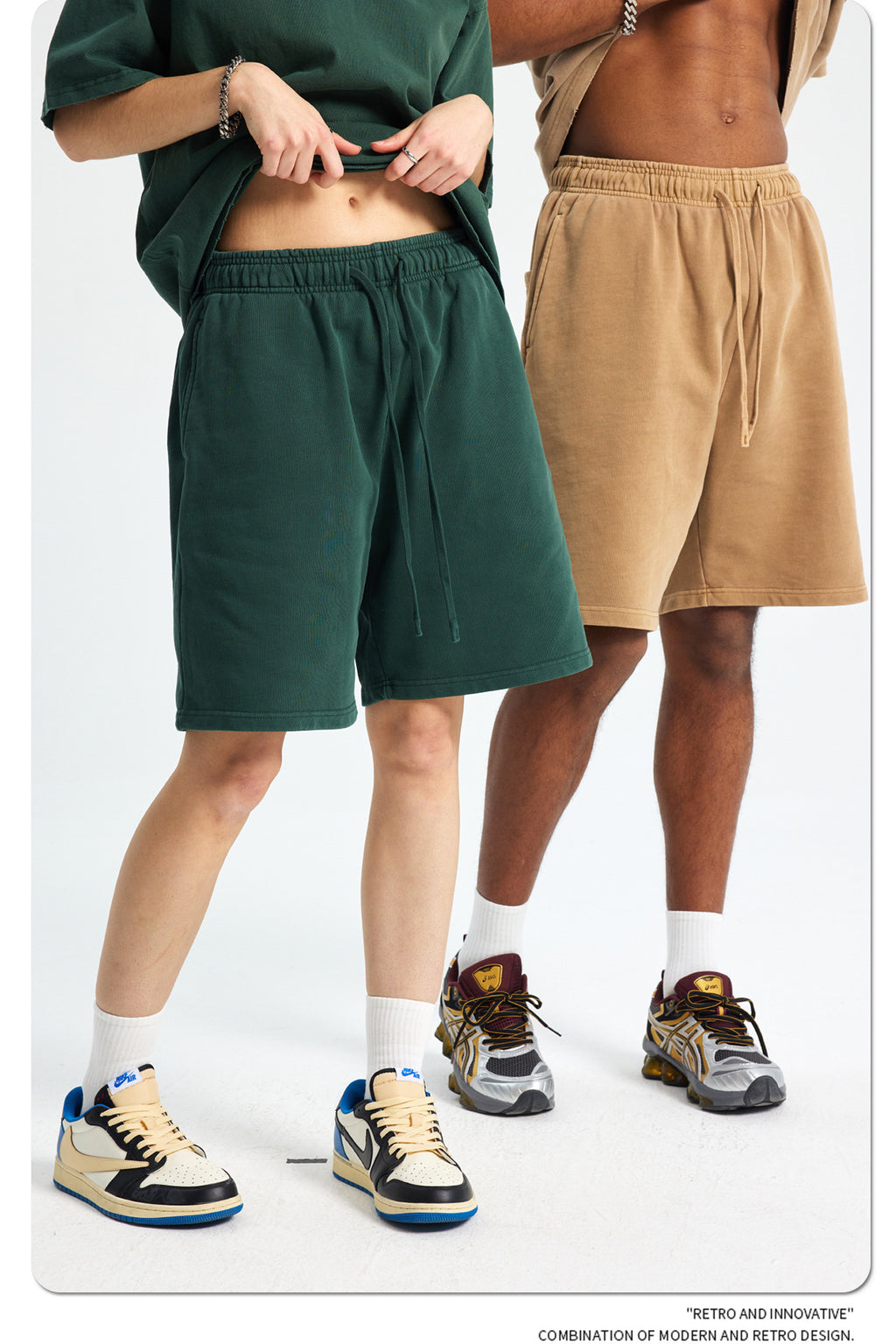 Yaviora Retro Terry Cotton Sports Shorts for Men