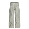 YAVIORA White Ink Print Wide Leg Carpenter Pants