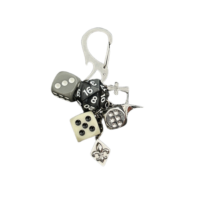 D20 Dice Keychain Charm Set Gothic Gamer Gift Jewelry