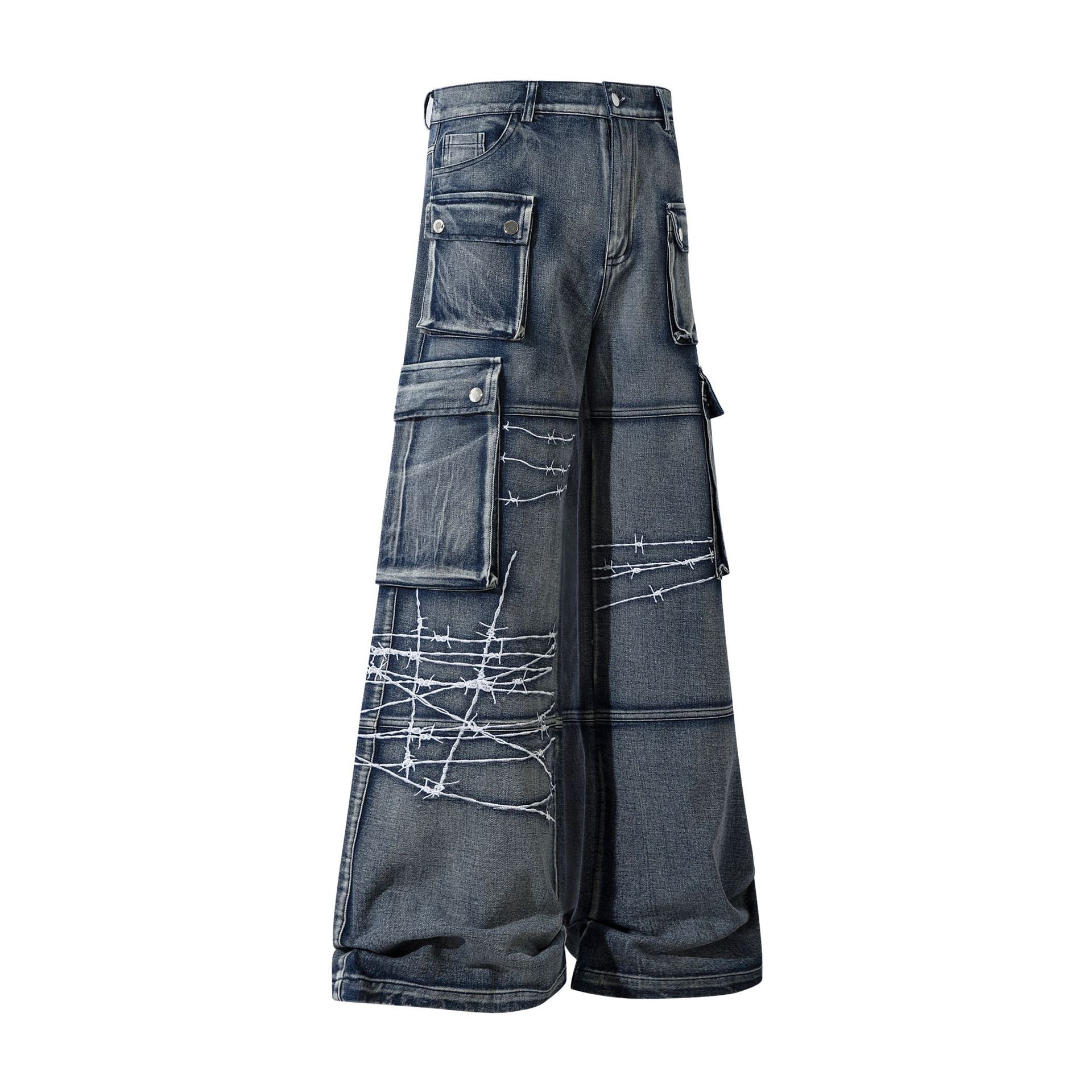 YAVIORA Multi-Pocket Workwear Denim Jeans