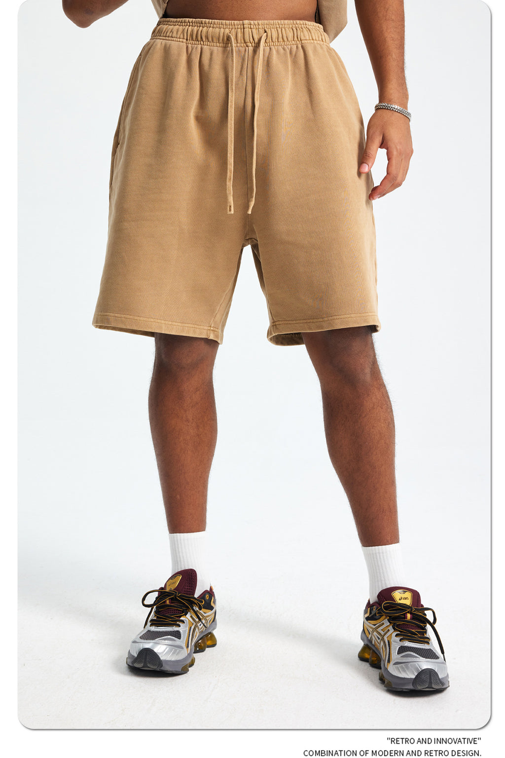 Yaviora Retro Terry Cotton Sports Shorts for Men