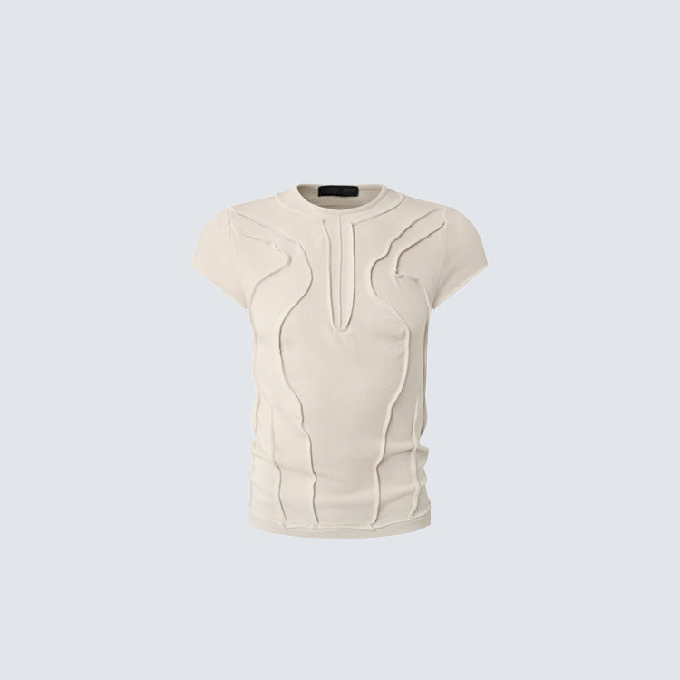 YAVIORA "Rebel" Raw-Edge Slim-Fit T-Shirt