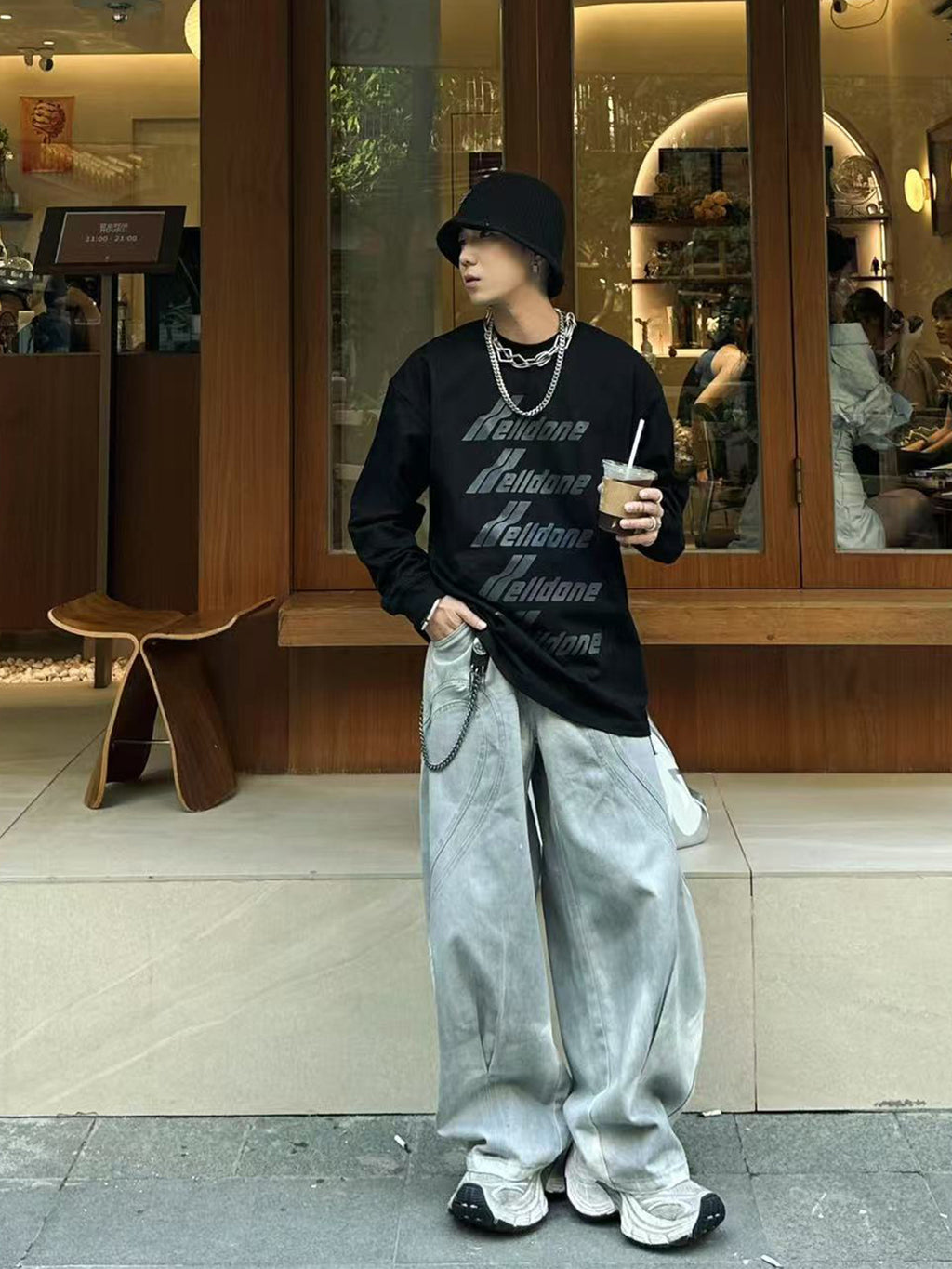 YAVIORA Dirty Dye Deconstructed Design Scimitar Pants