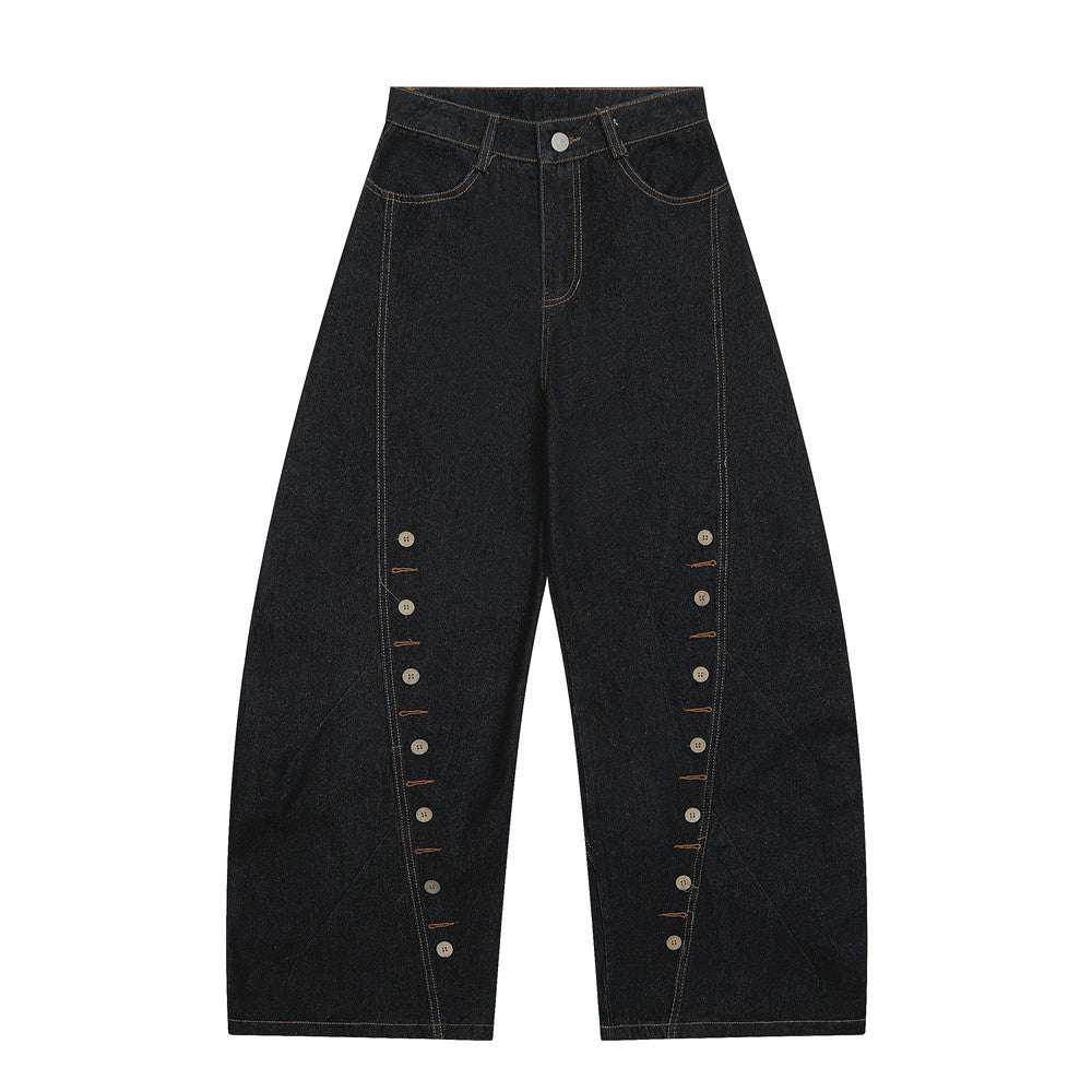 YAVIORA Multi-Button-Jeans mit geschwungenem Schnitt