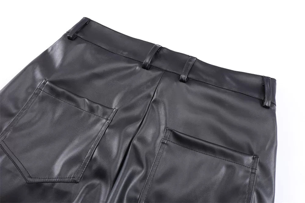 YAVIORA Glossy Pleated Pants
