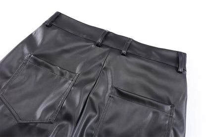 YAVIORA Glossy Pleated Pants