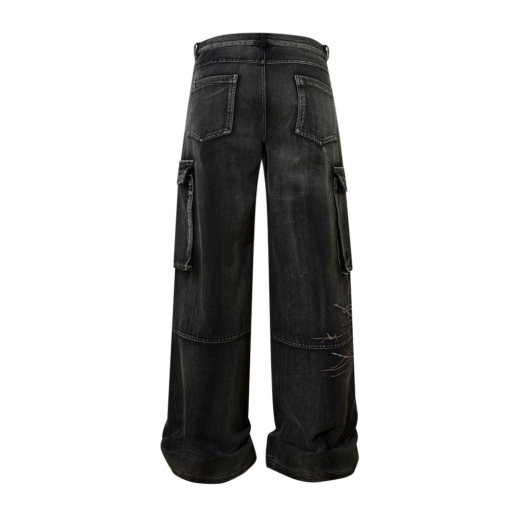 YAVIORA Multi-Pocket Workwear Denim Jeans