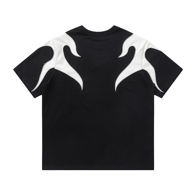 YAVIORA Flammenbesticktes T-Shirt