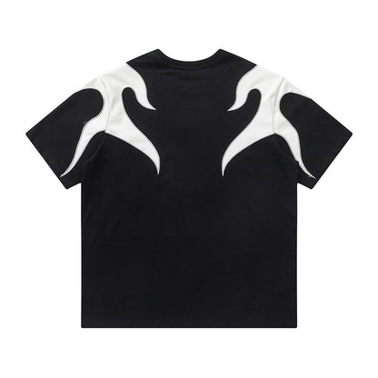 YAVIORA Flammenbesticktes T-Shirt