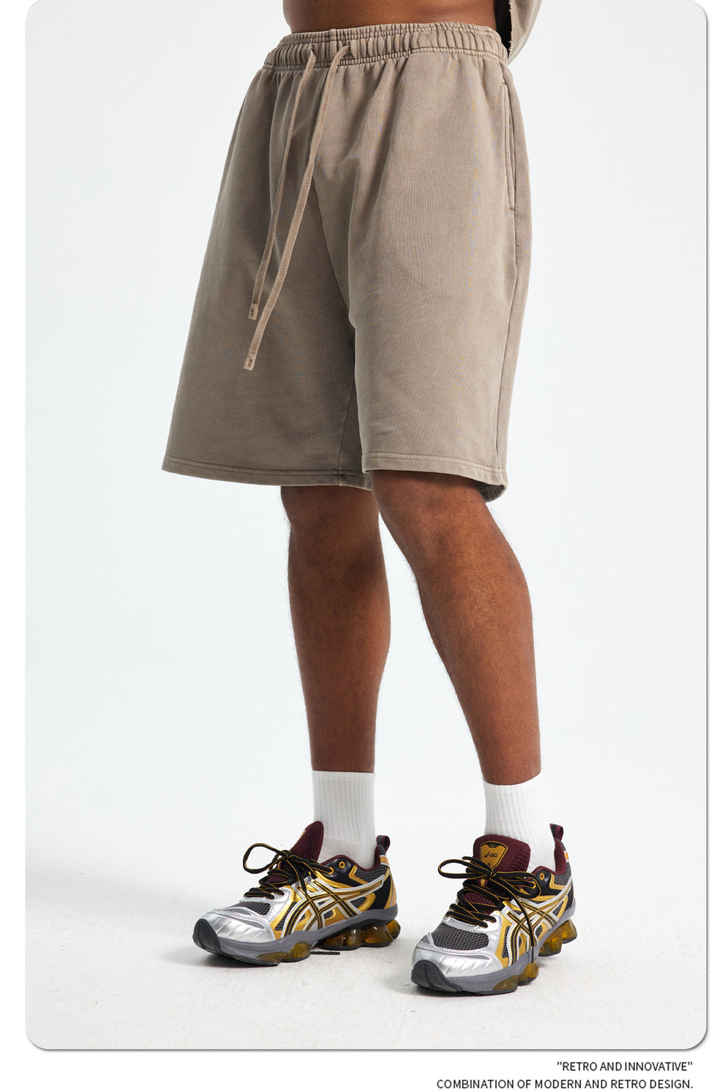 Yaviora Retro Terry Cotton Sports Shorts for Men
