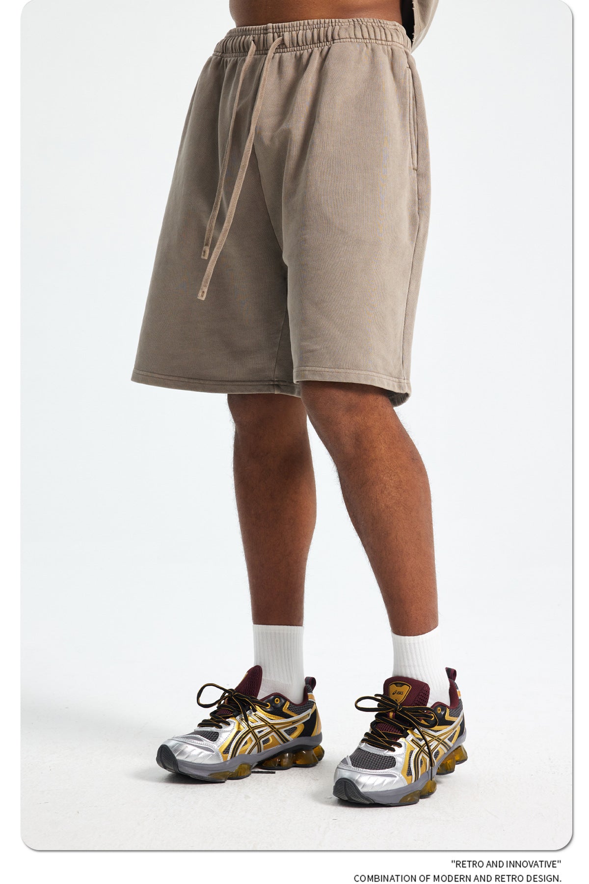 Yaviora Retro Terry Cotton Sports Shorts for Men