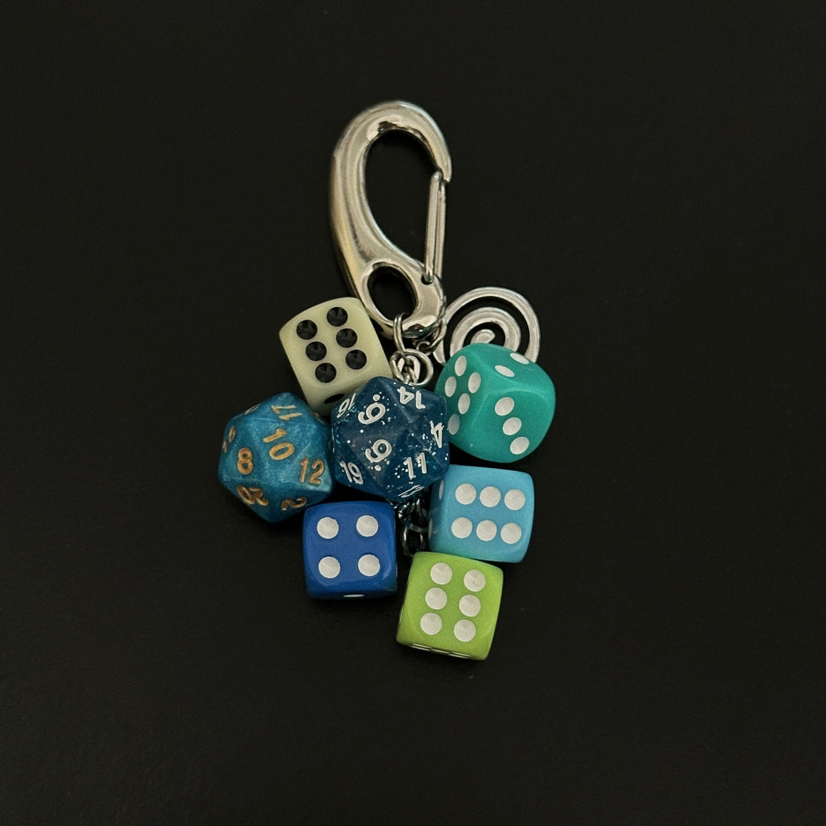 DND Dice Keychain D20 D6 Bag Charm