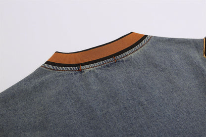 YAVIORA Besticktes Denim-T-Shirt