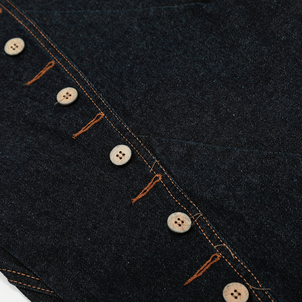 YAVIORA Multi-Button-Jeans mit geschwungenem Schnitt