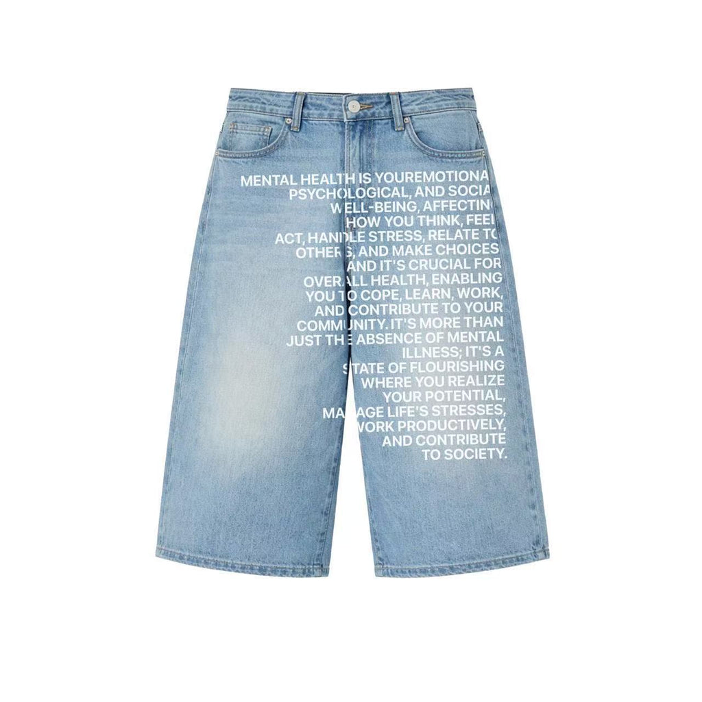 Y2K Men's Hip-Hop Jeans with American-Style Graphic Lettering