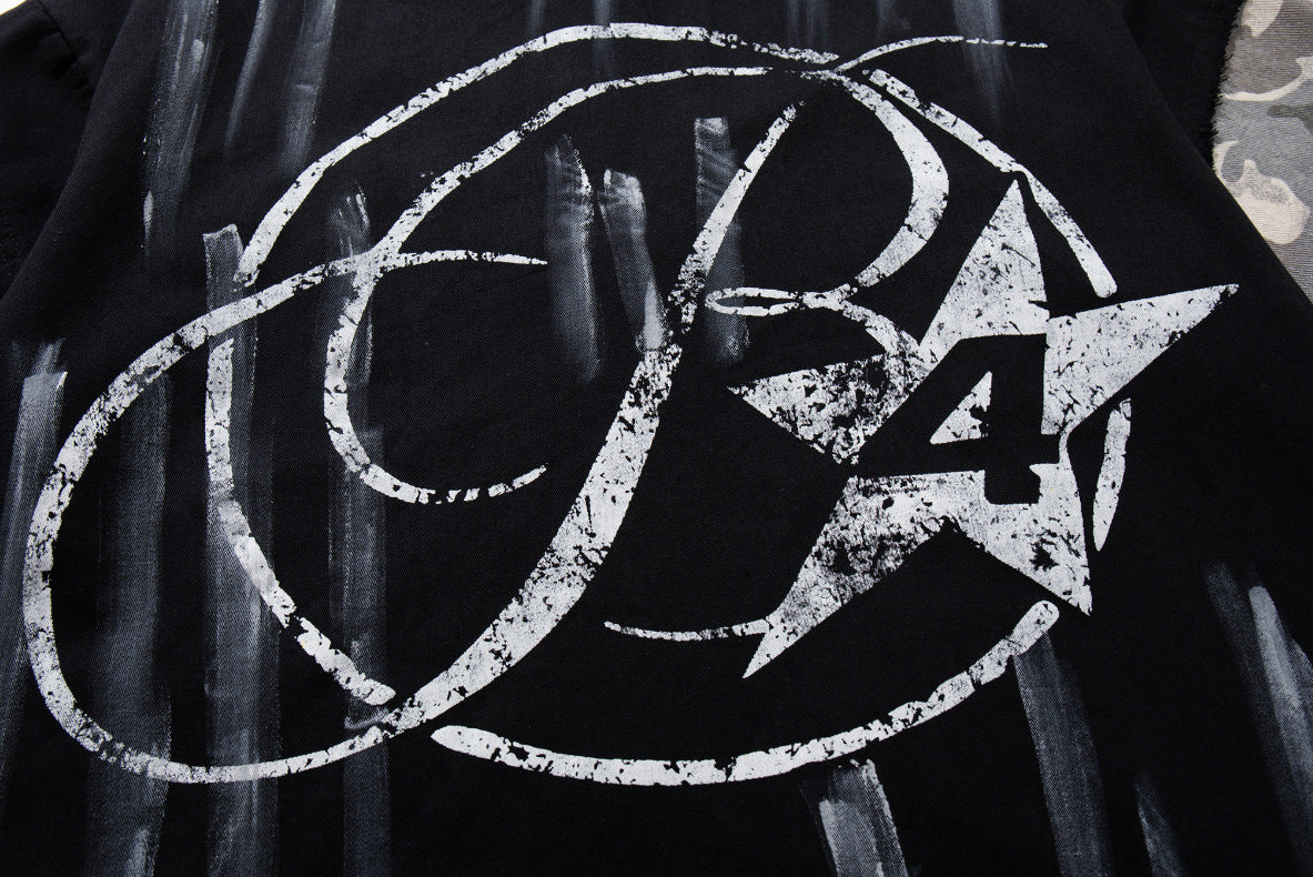 YAVIORA Paint Splatter Color Block T-Shirt