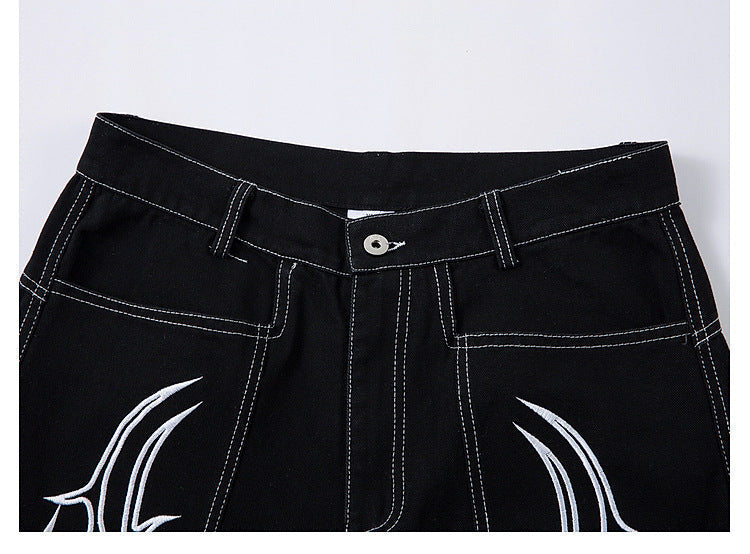 YAVIORA Wing Embroidered Jeans