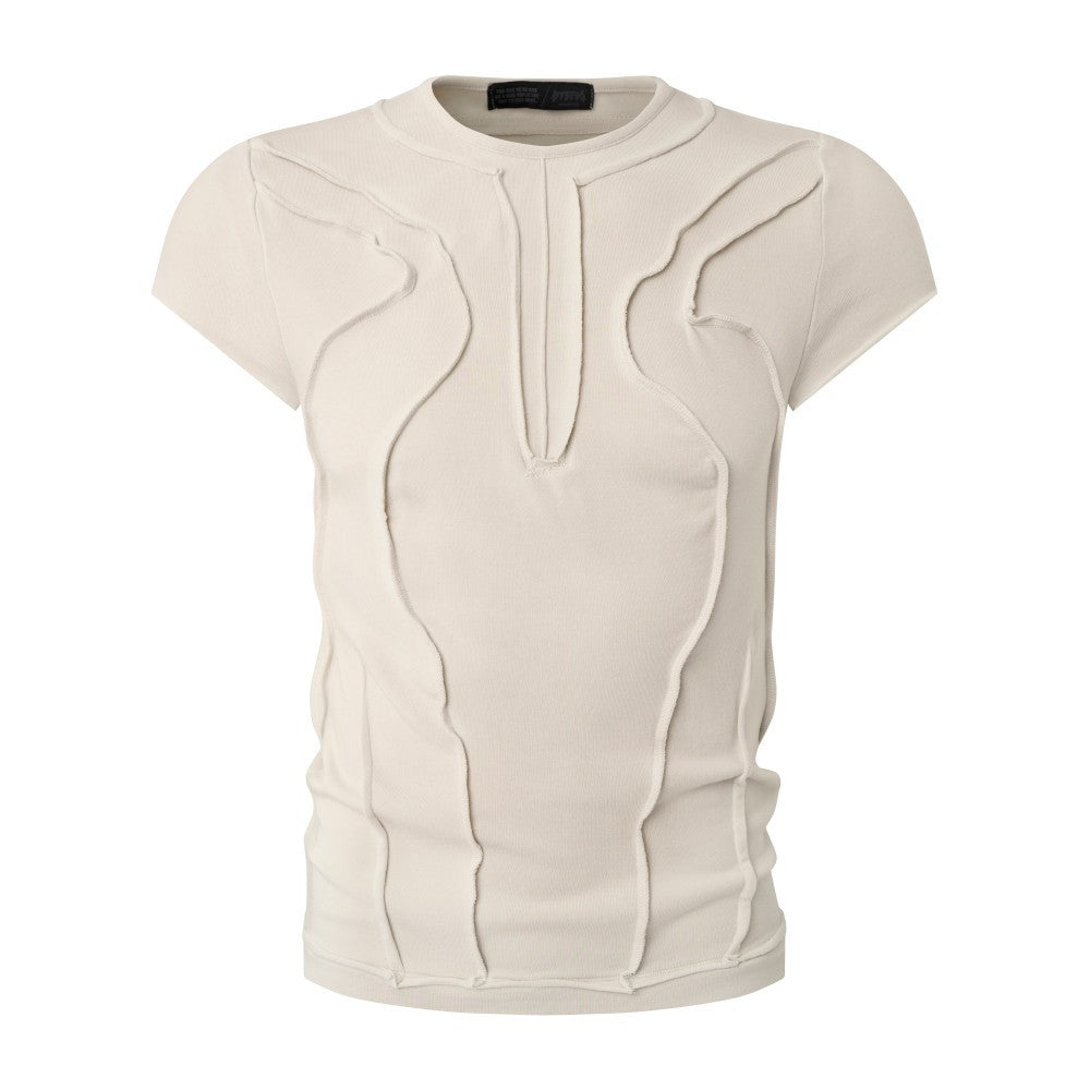 YAVIORA "Rebel" Raw-Edge Slim-Fit T-Shirt