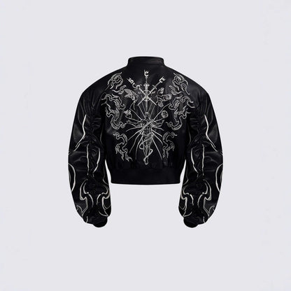 YAVIORA Lederjacke im Gothic-Stil