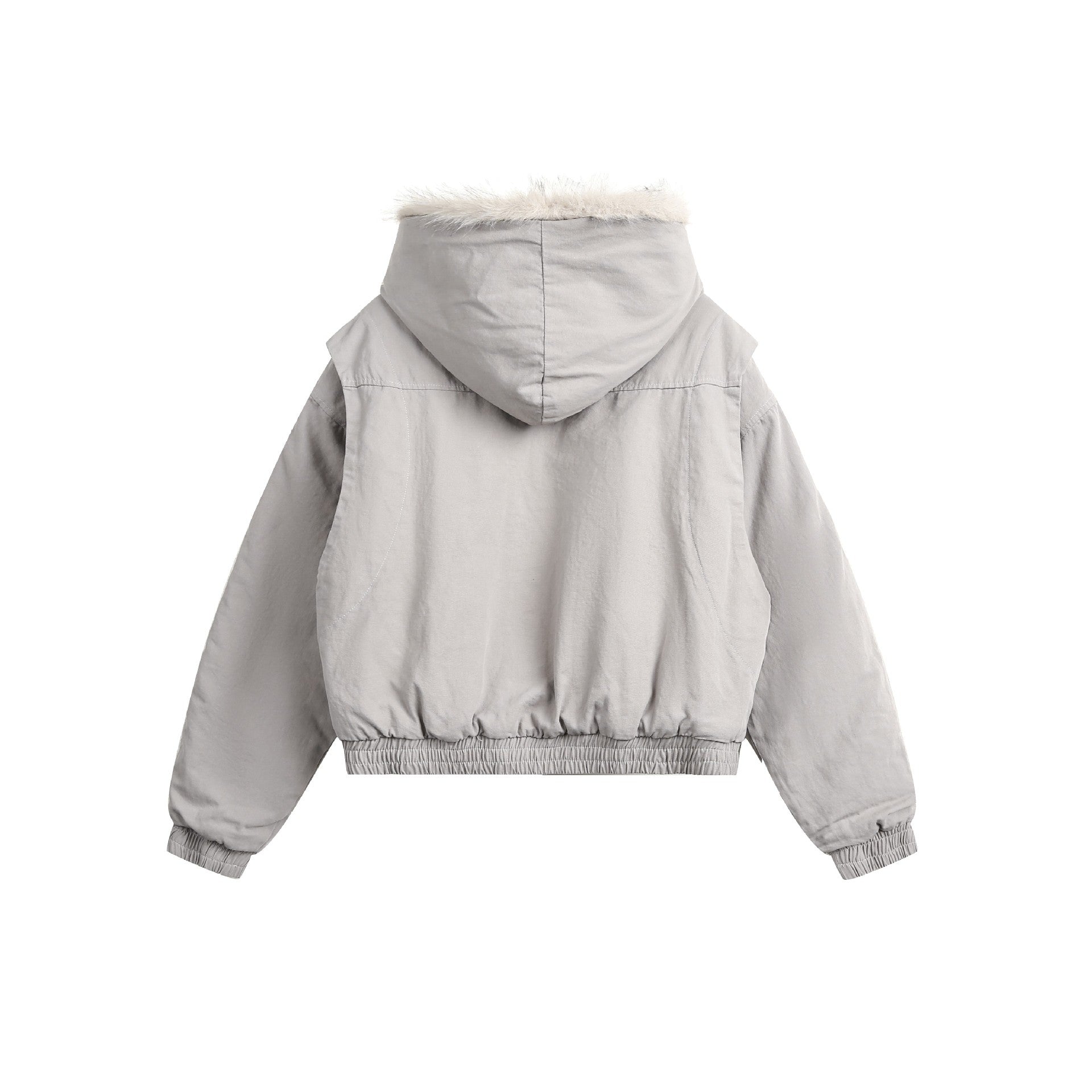 Light gray hooded jacket on a white background