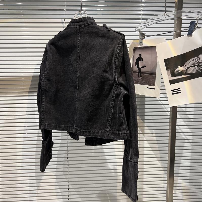 Y2K Classic Metal Ripped Button Washed Denim Jacket