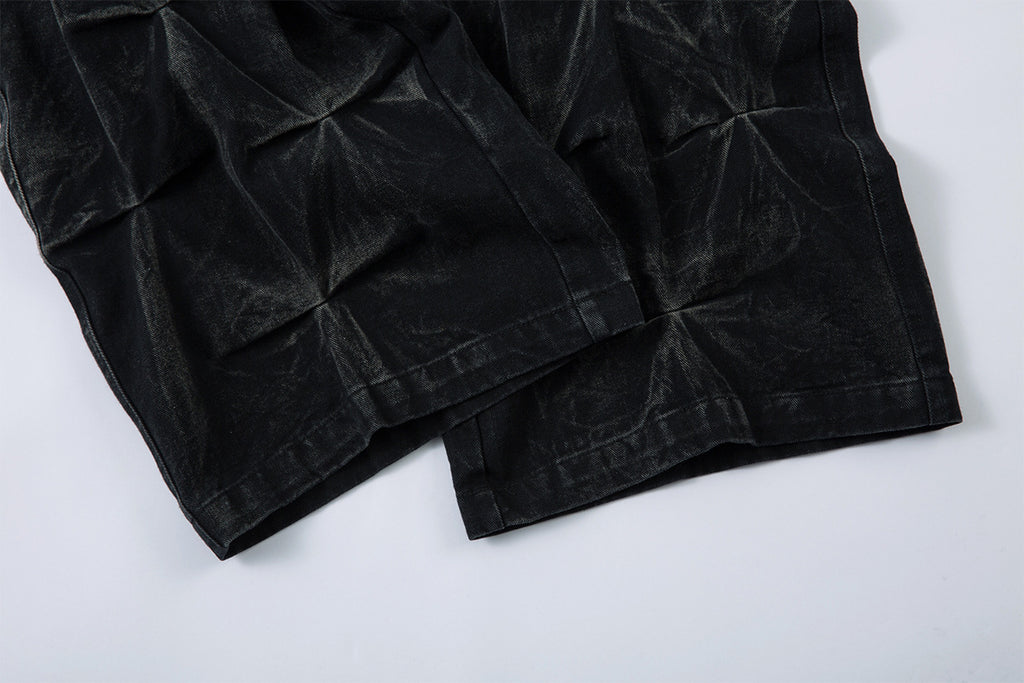 YAVIORA Pleated Wide Jeans